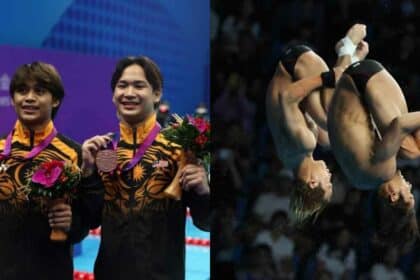 Duo 'Bujang Sarawak', Bertrand-Enrique Sumbang Gangsa Terjun 10 Meter Di China