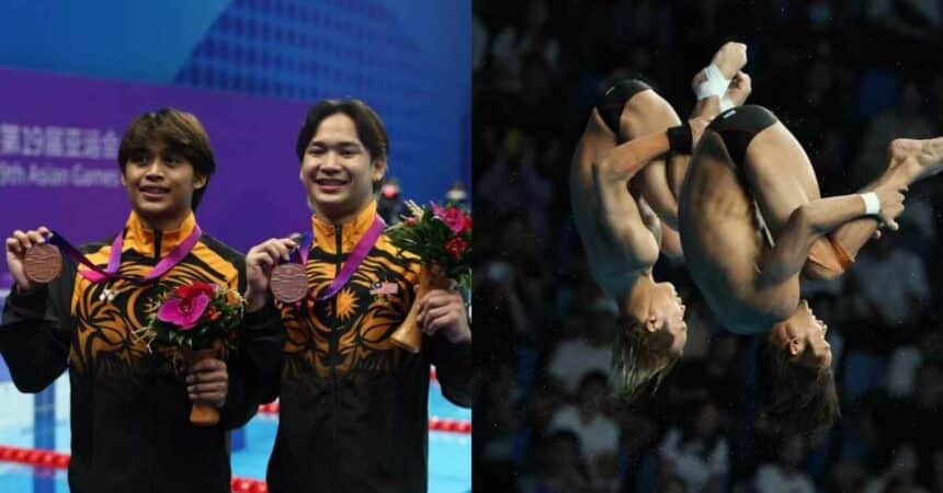 Duo 'Bujang Sarawak', Bertrand-Enrique Sumbang Gangsa Terjun 10 Meter Di China