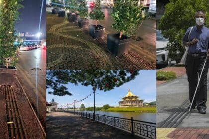 Halang Laluan Pejalan Kaki Untuk Orang Buta, Pasu Bunga Di Waterfront Kuching Raih Perhatian Netizen