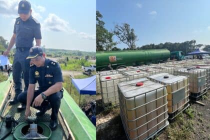 Kantoi Simpan Diesel Subsidi Dalam 36 Tong Besar Dalam Stor, Dua Lelaki Sri Aman Berjaya Ditahan