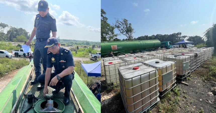 Kantoi Simpan Diesel Subsidi Dalam 36 Tong Besar Dalam Stor, Dua Lelaki Sri Aman Berjaya Ditahan