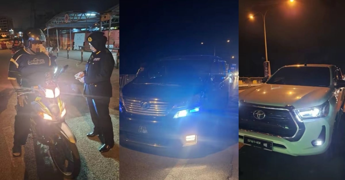 Pasang Lampu Tinggi Haram, 746 Kenderaan Ditahan Dalam Operasi Lampu LED Dan HID