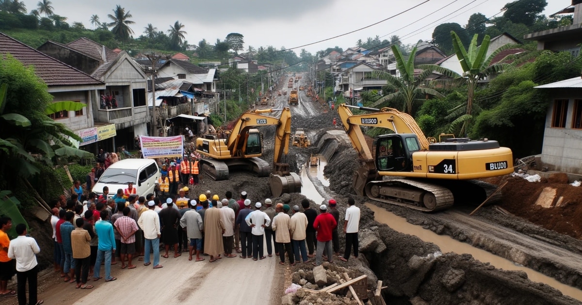 Terputus Hubungan Jalan, Netizen Gesa Pihak Berwajib Percepat Kerja Pembaikan Jalan Di Buso