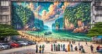 Tular Lukisan Mural Tarikan Pelancong Di Pantai Kala Dana Mukah Dipadam Cat Hijau