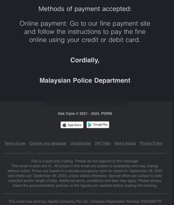 Taktik Baru Scammer, Hantar Saman RM50 Melalui E-Mel Dan Kena Bayar Dalam 7 Hari