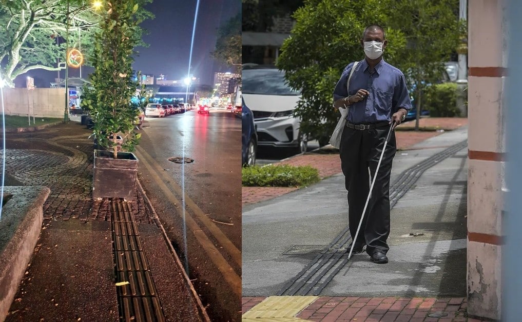 Halang Laluan Pejalan Kaki Untuk Orang Buta, Pasu Bunga Di Waterfront Kuching Raih Perhatian Netizen