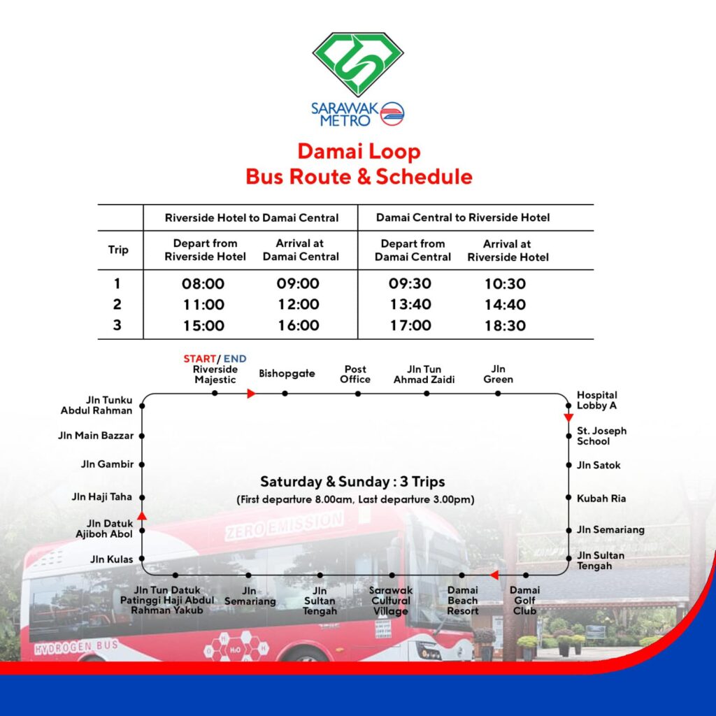 Berikut Adalah Jadual Lengkap Bas Hidrogen Di Kuching