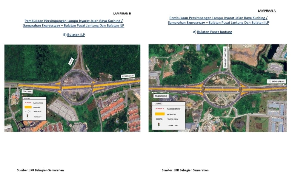 Simpang Lampu Isyarat Bulatan Pusat Jantung Dan ILP Samarahan Kini Dibuka