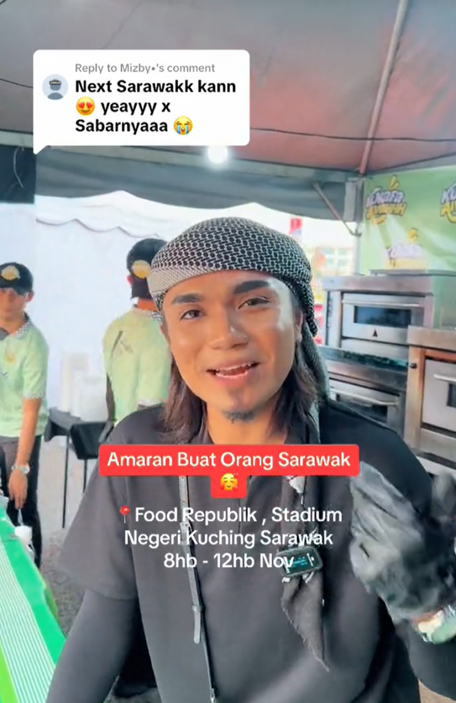 Ojen Buat Pengumuman, Kunafa Aiwah Bakal Tiba Di Food Republik Kuching 8 November Ini
