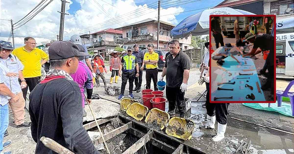83 Tulang Kaki, Tangan, Tengkorak Manusia Ditemui Di Dalam Longkang Di Sibu