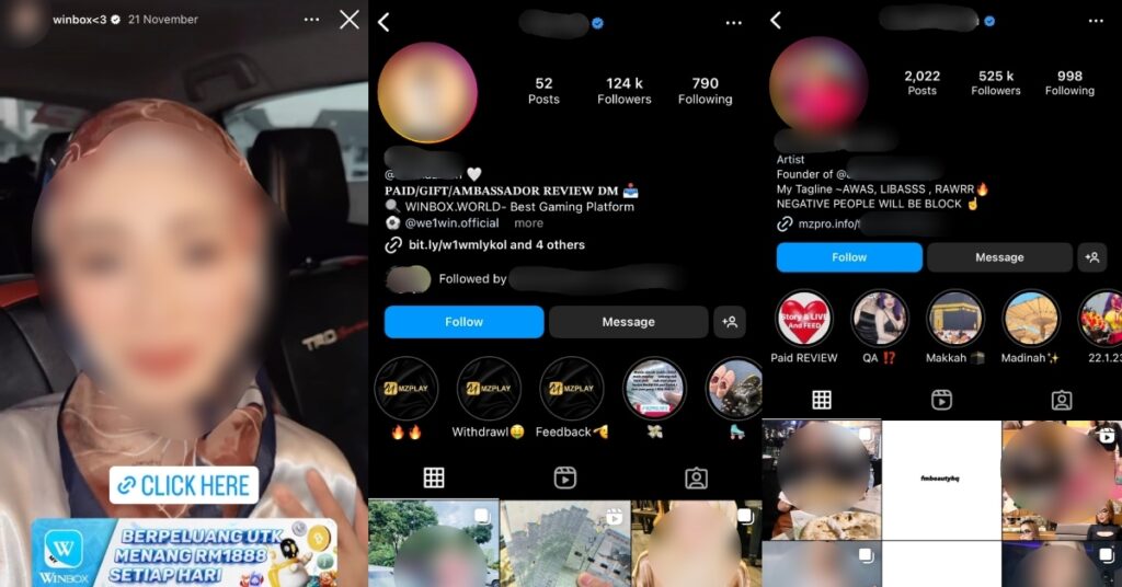 Netizen Selongkar Senarai Influencer Bangga Iklankan Judi Online