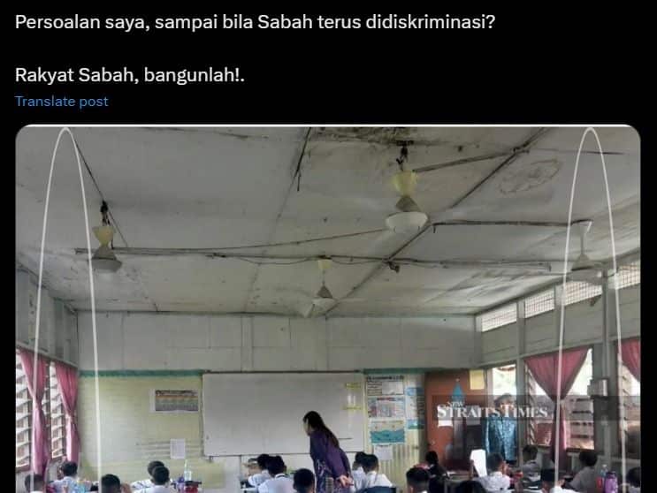 Persoal Berbilion Dana Kerajaan, Ibu Bapa Kumpul RM1 Beli Kipas Sekolah Daif Di Sabah
