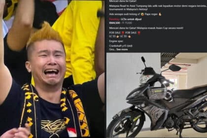 Individu Ini Jadi Tular, Sanggup Jual Motosikal Demi Sokong Harimau Malaya Di Qatar