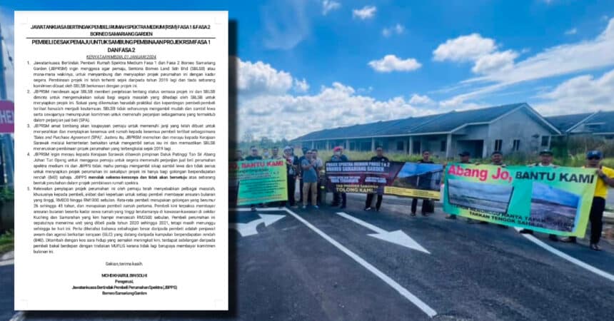 Pembeli Desak Pemaju Sambung Pembinaan Projek Borneo Semariang Garden