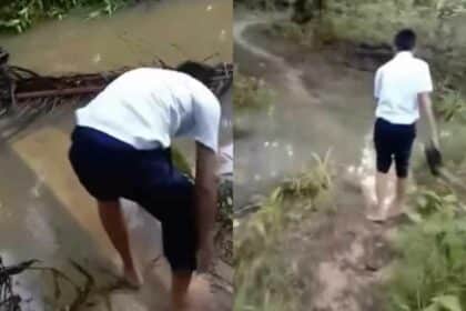 Terpaksa Redah Becak Dan Banjir, Kisah Pelajar Di Pedalaman Sabah Ini Raih Simpati Netizen