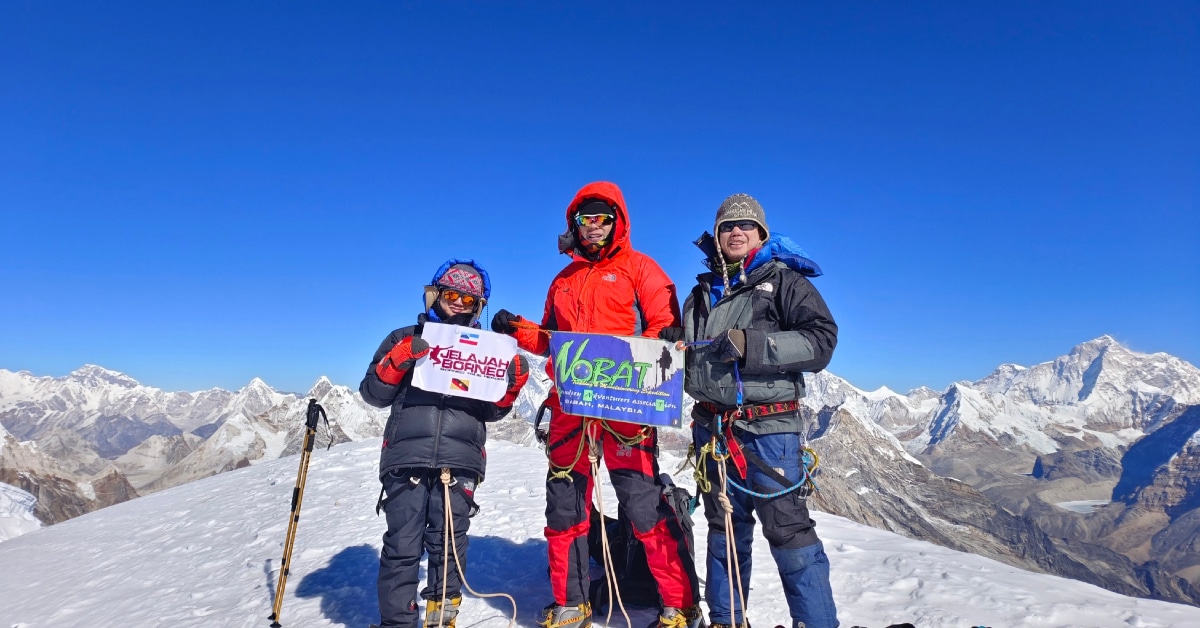 Tiga Pendaki Dari Kiulu Jadi Kumpulan Borneo Pertama Tawan Puncak Mera Di Himalaya