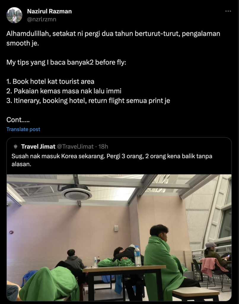 Pelancong Malaysia Makin Kerap Dihalang Masuk Korea, Netizen Beri Tips Penting Untuk Lepas Imigresen