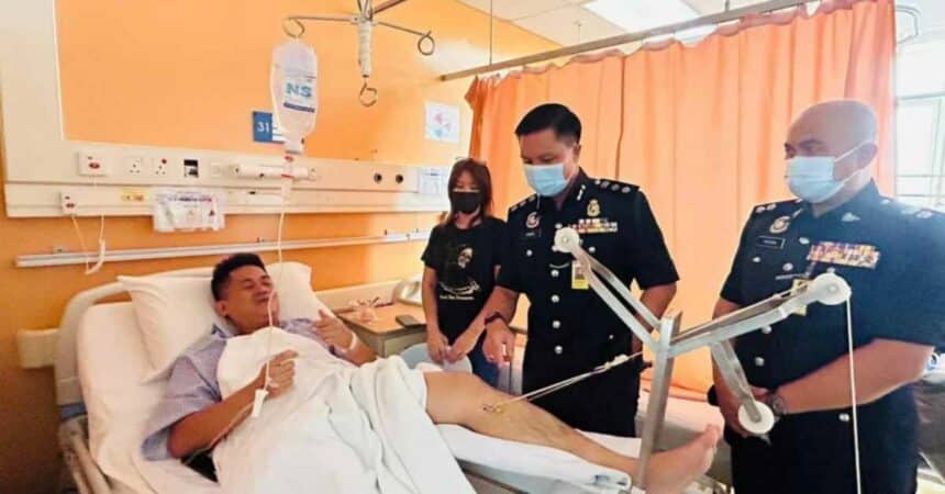 Anggota Polis Patah Tulang Paha Dilanggar Motosikal Ketika Operasi Di Kuching