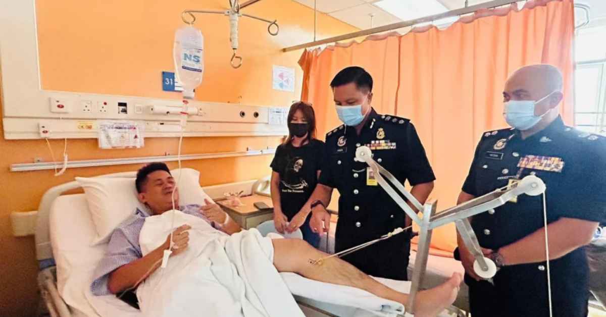 Anggota Polis Patah Tulang Paha Dilanggar Motosikal Ketika Operasi Di Kuching