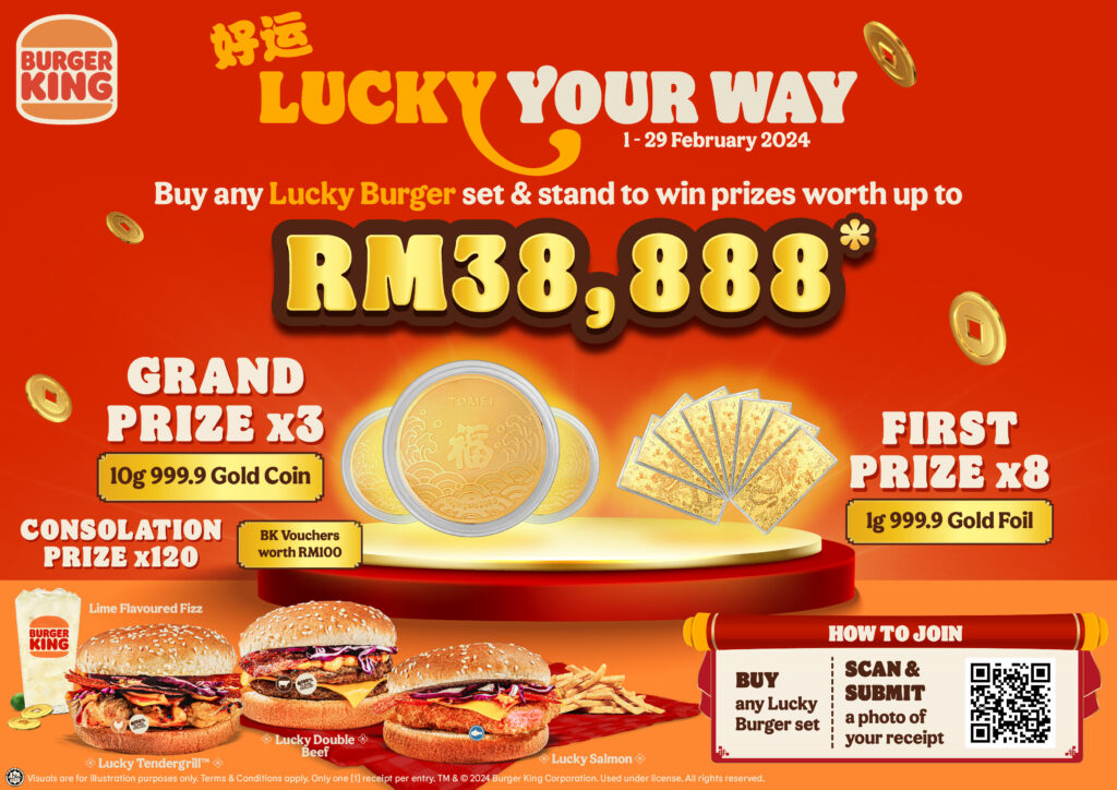 Sempena Tahun Baru Cina, Nikmati Menu Istimewa Burger King Untuk Berpeluang Menangi Emas