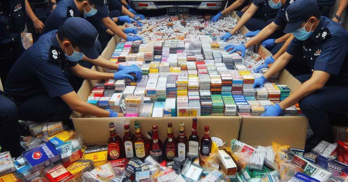Polis Sarawak Rampas Rokok, Minuman Keras Bernilai Hampir RM100 Juta
