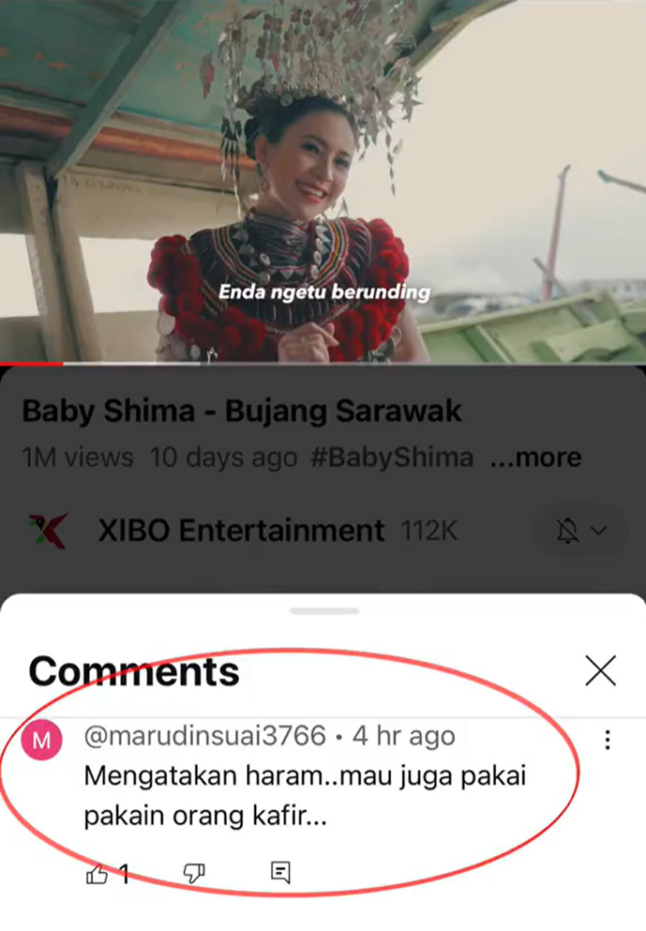 Baby Shima Sekolahkan Balik Netizen Yang Menyelarnya Guna Ngepan Iban Sebagai Pakaian Orang Kafir
