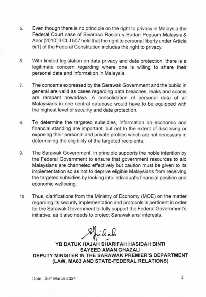 Ini Kenyataan Rasmi Sarawak Mengenai Pelaksanaan PADU Di Sarawak