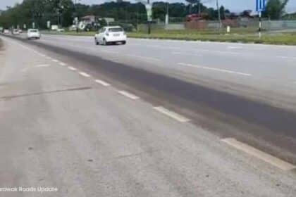 Netizen Dakwa Ada Lagi Kejadian Tumpahan Minyak, Kali Ini Di Jalan BDC Pula
