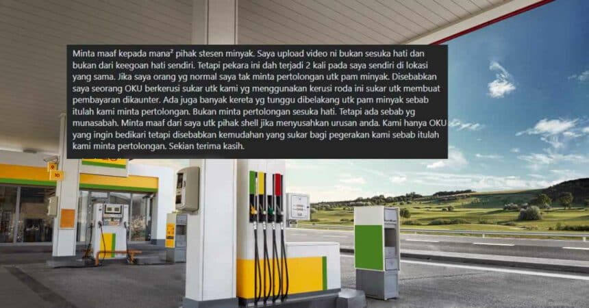 Pemuda OKU Kesal Dengan Sikap Pekerja Di Sebuah Stesen Minyak Di Kuching