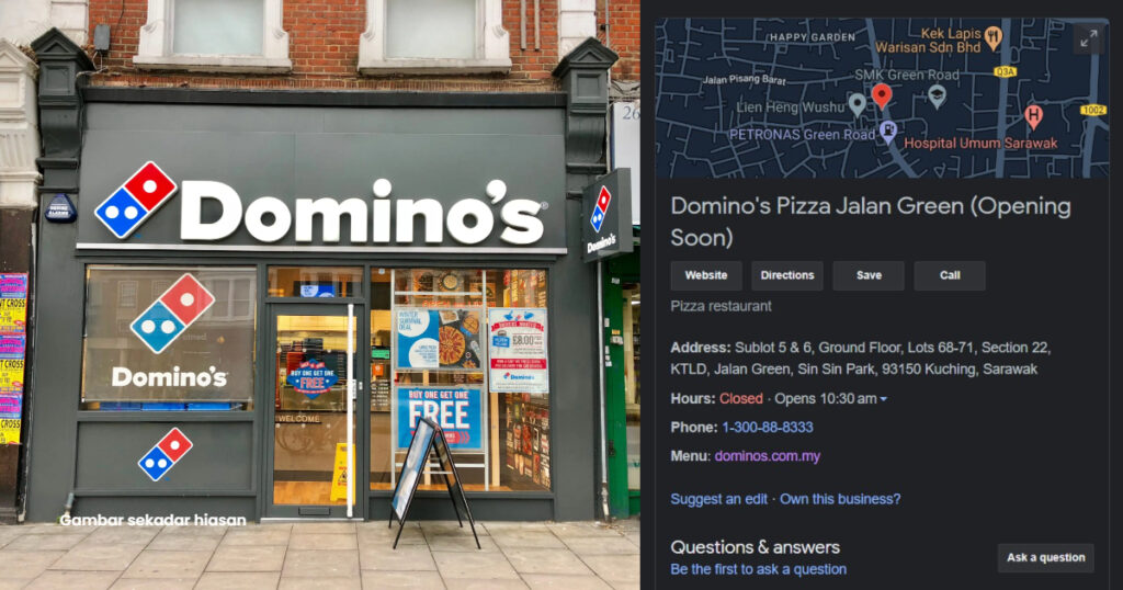 Muat Naik Iklan Pekerja, 3 Cawangan Dominos Pertama Di Sarawak Bakal Dibuka Di Kuching