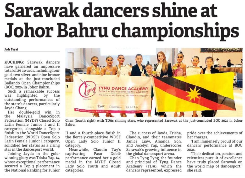 Tyng Dance Academy Sapu 29 Anugerah Di Kejohanan Terbuka Bailando 2024