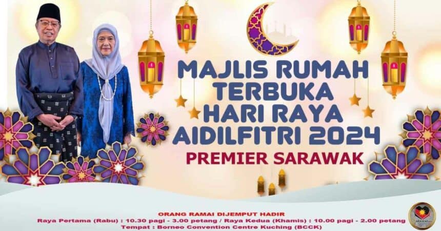 Orang Ramai Dijemput Ke Rumah Terbuka Premier Sarawak Dua Hari Berturut-Turut Di BCCK