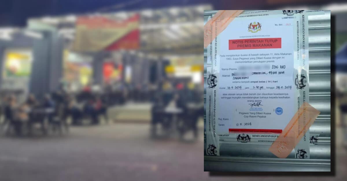 Tidak Patuh Standard Kebersihan, Kedai Makan Di Samarahan Diarah Tutup Oleh KKM