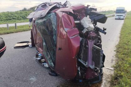 Isteri Baru Dikahwini Maut, Suami Parah Tercampak Dari Kenderaan Di Bintulu