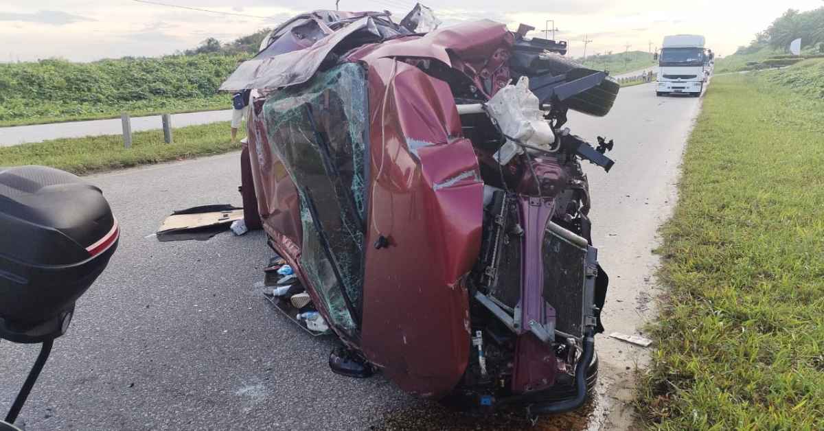 Isteri Baru Dikahwini Maut, Suami Parah Tercampak Dari Kenderaan Di Bintulu