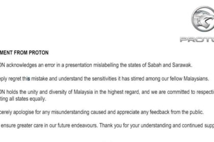 Isu Peta Sabah dan Sarawak Bertukar Tempat, Ini Penjelasan Daripada Pihak Proton
