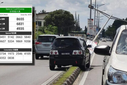 Nombor Plat Milik Kereta Langgar Tiang Lampu Di Jalan Openg Terkena 4D Raih Perhatian Netizen
