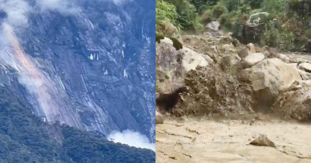 Penduduk Panik Dakwa Tanah Runtuh Di Gunung Kinabalu Siap Dengan Banjir Lumpur