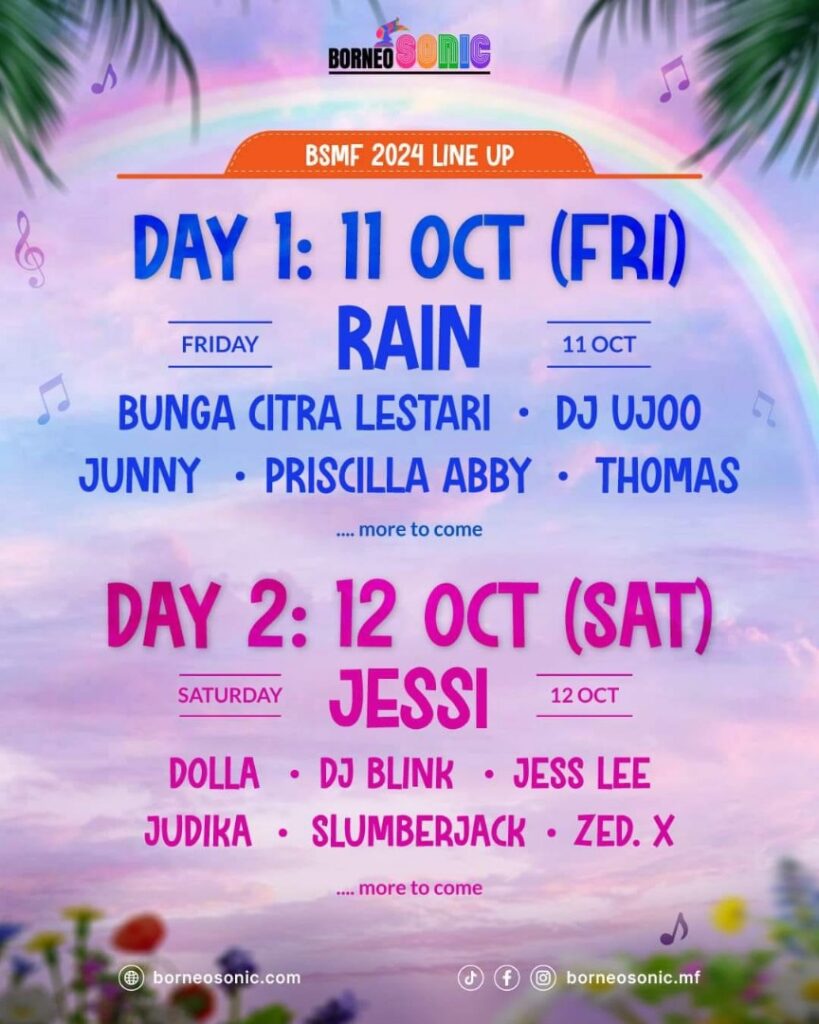 Rain Dan Jessi Antara Artis Bakal Gegarkan BSMF 2024 Di Kuching