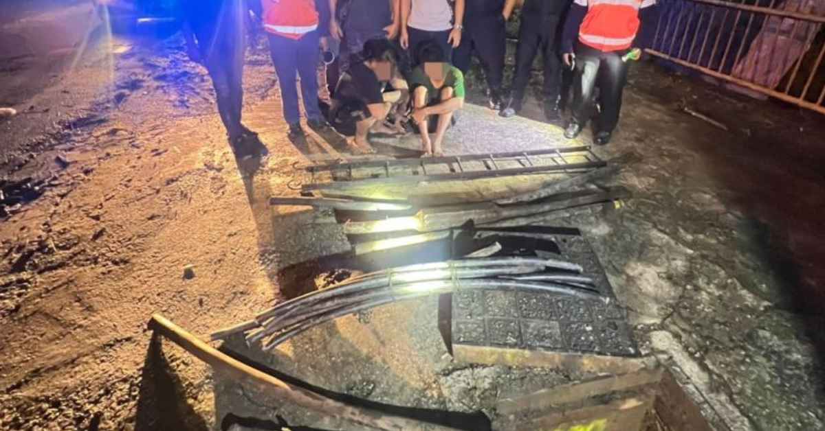 Dua Lelaki Ditahan, Kantoi Dalam Cubaan Curi Kabel Di Bintulu
