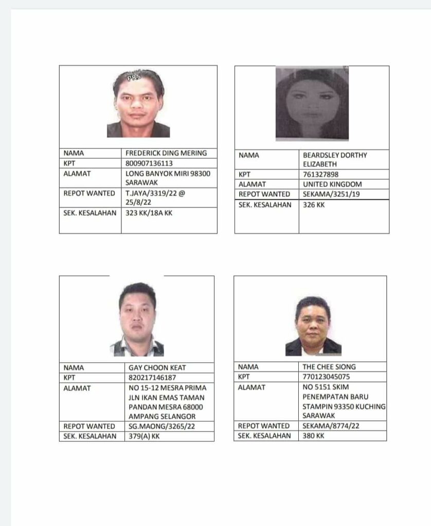 Frederick Ding Mering, Beardsley Dorthy Elizabeth, Gay Choon Keat, The Chee Siong