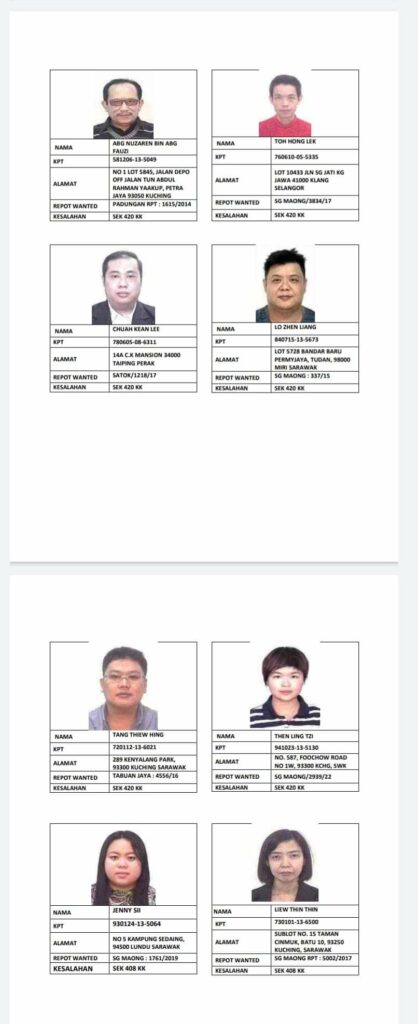 Abg Nuzaren bin Abg fauzi, Toh Hong Lek, Chuah Kean Lee, Lo Zhen Liang, Tang Thiew Hing, Then Ling Tzi, Jenny Sii, Liew Thin Thin
