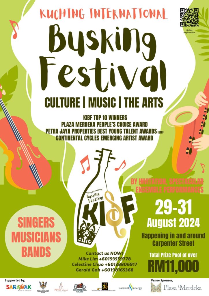 Meriahkan Bumi Kenyalang, Festival Busking Antarabangsa Kuching Bakal Diadakan Pada 29-31 Ogos Ini