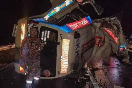 Ambulans Langgar Lori Di Betong, Pemandu Lori Ditahan Untuk Siasatan Lanjut
