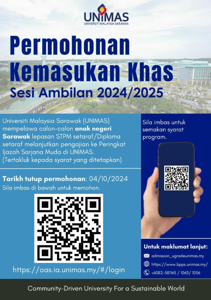 UNIMAS Tawar Peluang Untuk Anak Sarawak B40 Lanjut Pengajian Ijazah Sarjana Muda
