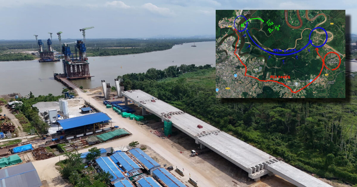 Laluan Alternatif Baharu Ke Kuching, Netizen Tidak Sabar Jambatan Sejingkat-Samarahan Ini Siap