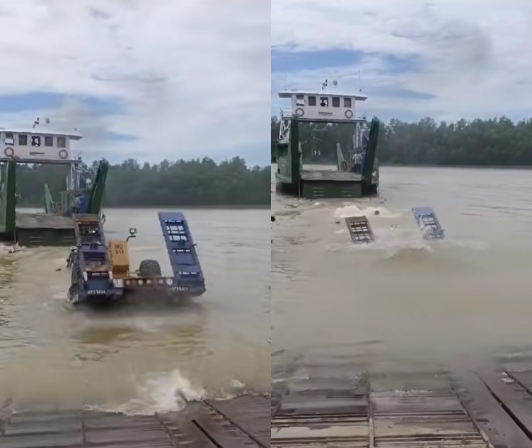 Tular Treler Jatuh Dari Sawai Feri Cetus Panik Netizen Di Daro