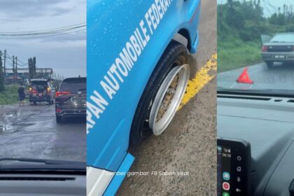 Tayar Pecah Akibat Jalan Berlubang Di Tuaran-Tebobon, Penduduk Desak Tindakan Segera