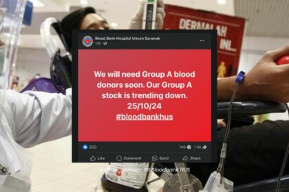 Hospital Umum Sarawak Memerlukan Penderma Darah Jenis A Segera