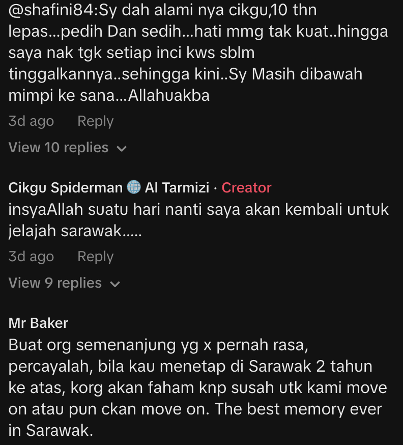 Tidak Lagi Berkhidmat Di Sarawak, Murid Kejar Cikgu Spiderman Viral Sampai Hujung Jalan.